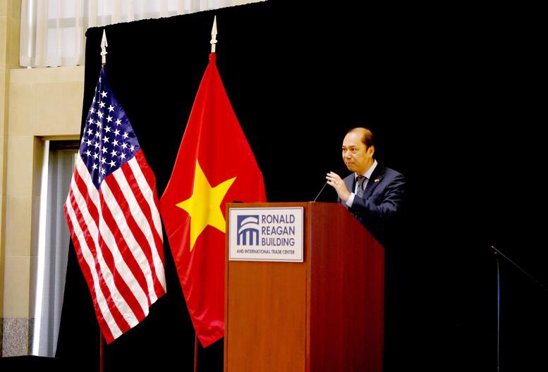 Đại sứ Việt Nam tại Hoa Kỳ Nguyễn Quốc Dũng nhấn mạnh sự kiện sẽ mở ra nhiều cơ hội hợp tác đầu tư cho doanh nghiệp Việt Nam tại Hoa Kỳ. (Ảnh: VGP)