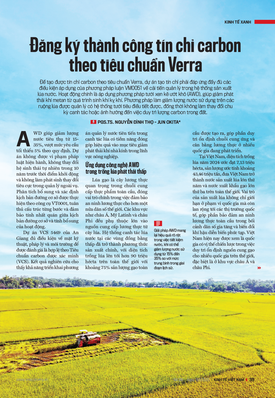 Đăng ký thành công tín chỉ carbon theo tiêu chuẩn Verra - Ảnh 1
