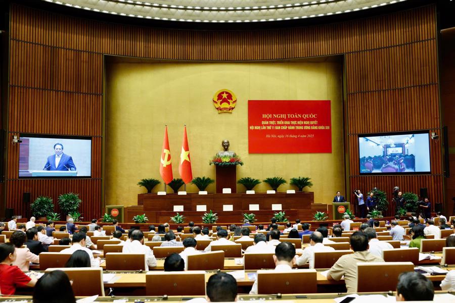 [Phóng sự ảnh]: Hội nghị toàn quốc quán triệt, triển khai Nghị quyết Trung ương 11 - Ảnh 1