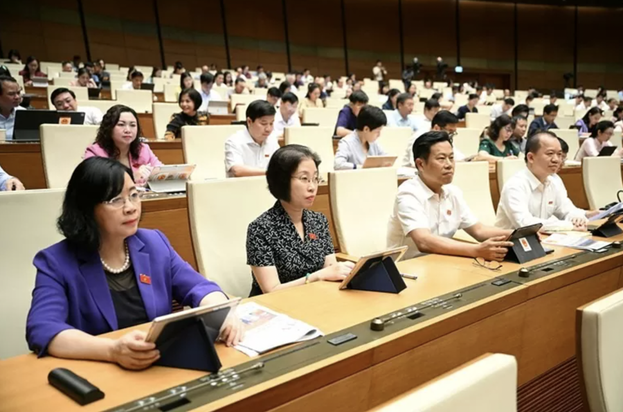 Sáng 20/5, các đại biểu thảo luận tại hội trường về Dự thảo Luật Doanh nghiệp (sửa đổi) - Ảnh: Văn phòng Quốc hội. 