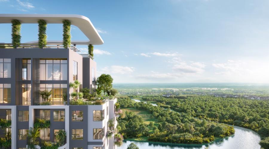 Sky Retreat hưởng hệ tiện ích của 4 triệu cây xanh, 8 tầng thực vật tươi tốt quanh năm.