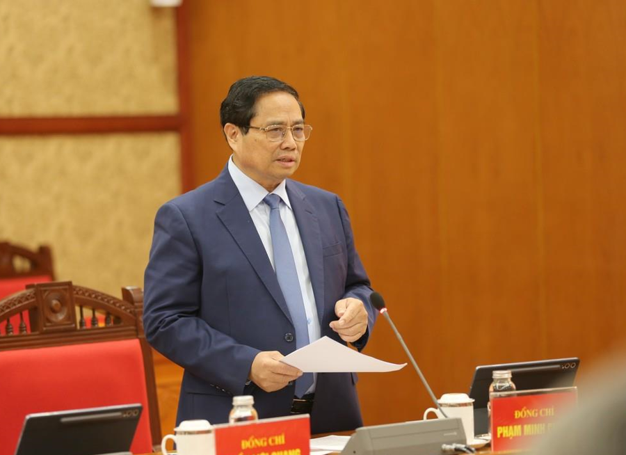 Thủ tướng Chính phủ Phạm Minh Chính phát biểu tại phiên họp - Ảnh: VGP.