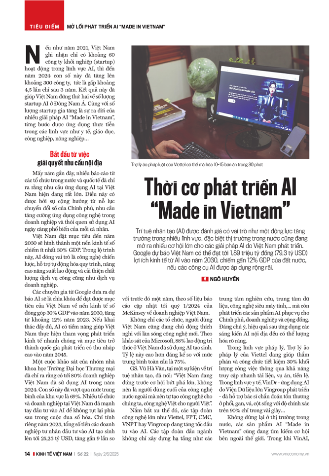 Thời cơ phát triển AI “Made in Vietnam” - Ảnh 1