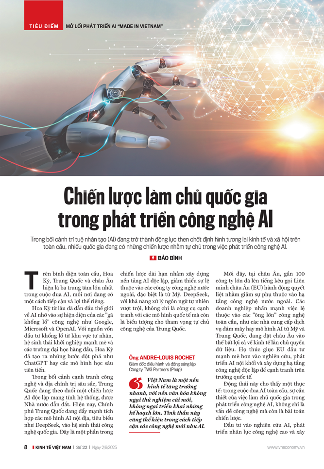 Chiến lược làm chủ quốc gia trong phát triển công nghệ AI - Ảnh 1