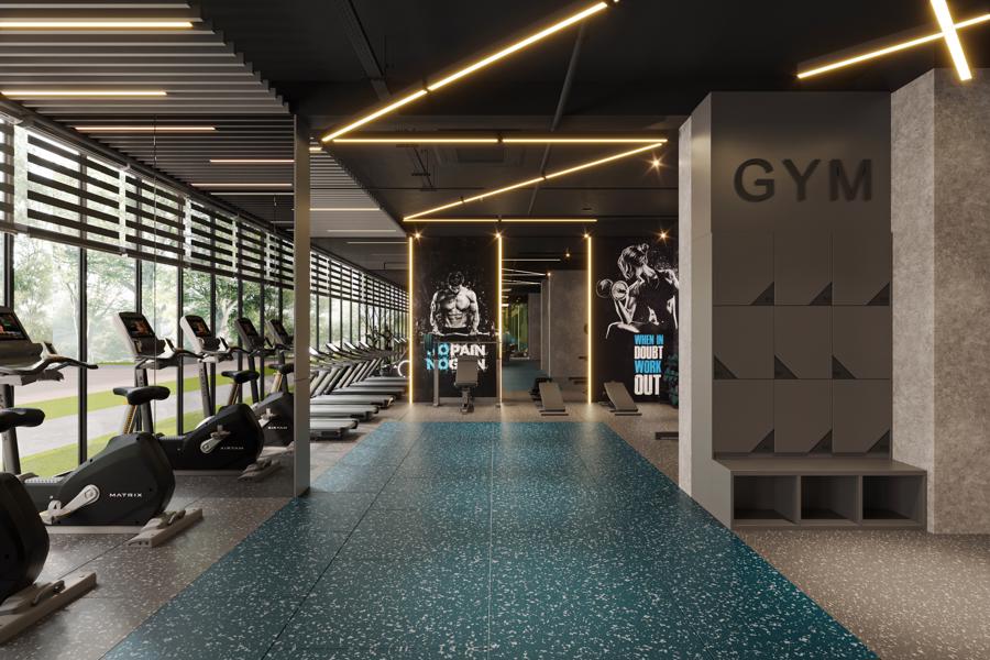 Phòng gym hiện đại.