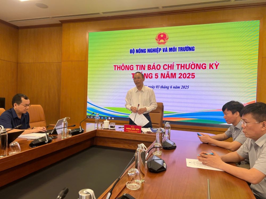 Thứ trưởng Phugrave;ng Đức Tiến chủ trigrave; họp baacute;o.