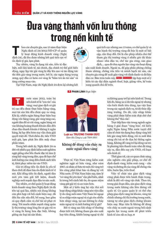 Đưa vàng thành vốn lưu thông trong nền kinh tế - Ảnh 8