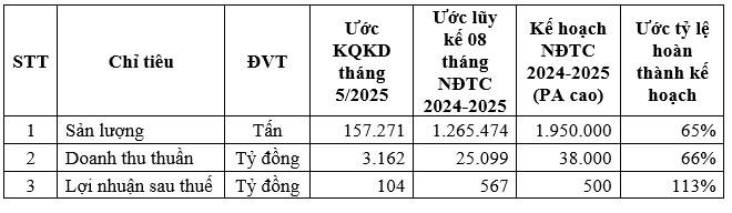 8 tháng niên độ tài chính 2024 - 2025 lợi nhuận sau thuế HSG đạt 567 tỷ đồng - Ảnh 1