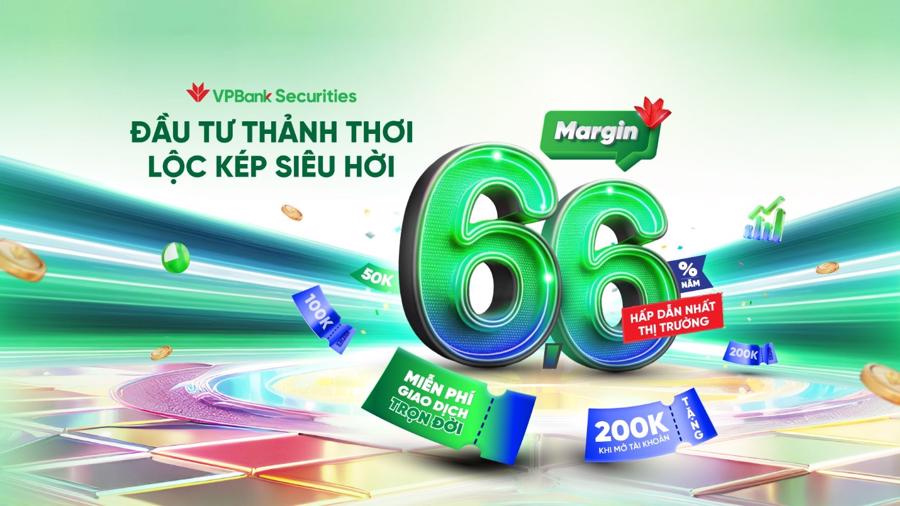 VPBankS tung ra combo chính sách margin 6,6%/năm, miễn phí giao dịch trọn đời và tặng điểm Loyalty.
