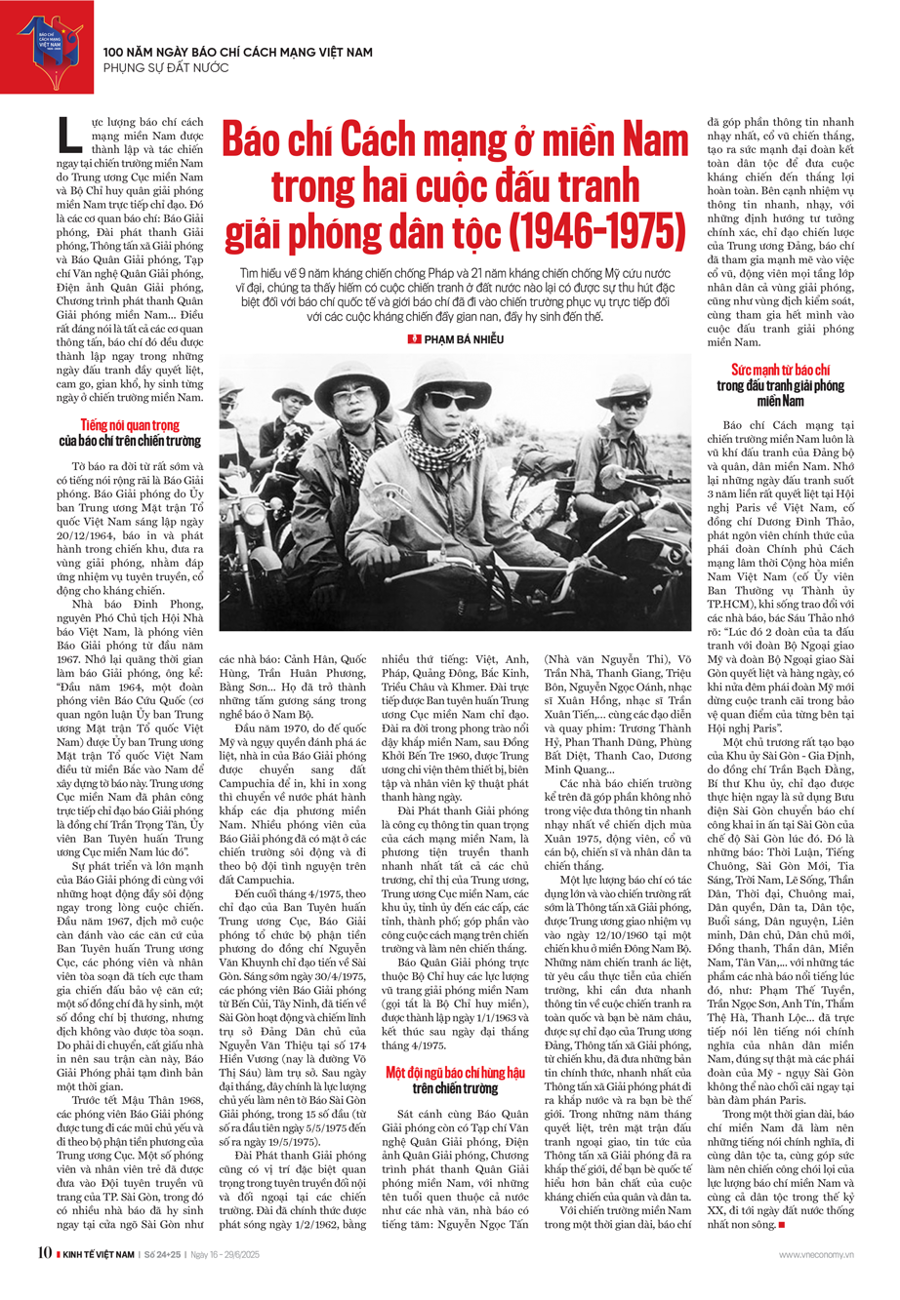 Báo chí Cách mạng ở miền Nam trong hai cuộc đấu tranh giải phóng dân tộc (1946-1975) - Ảnh 1
