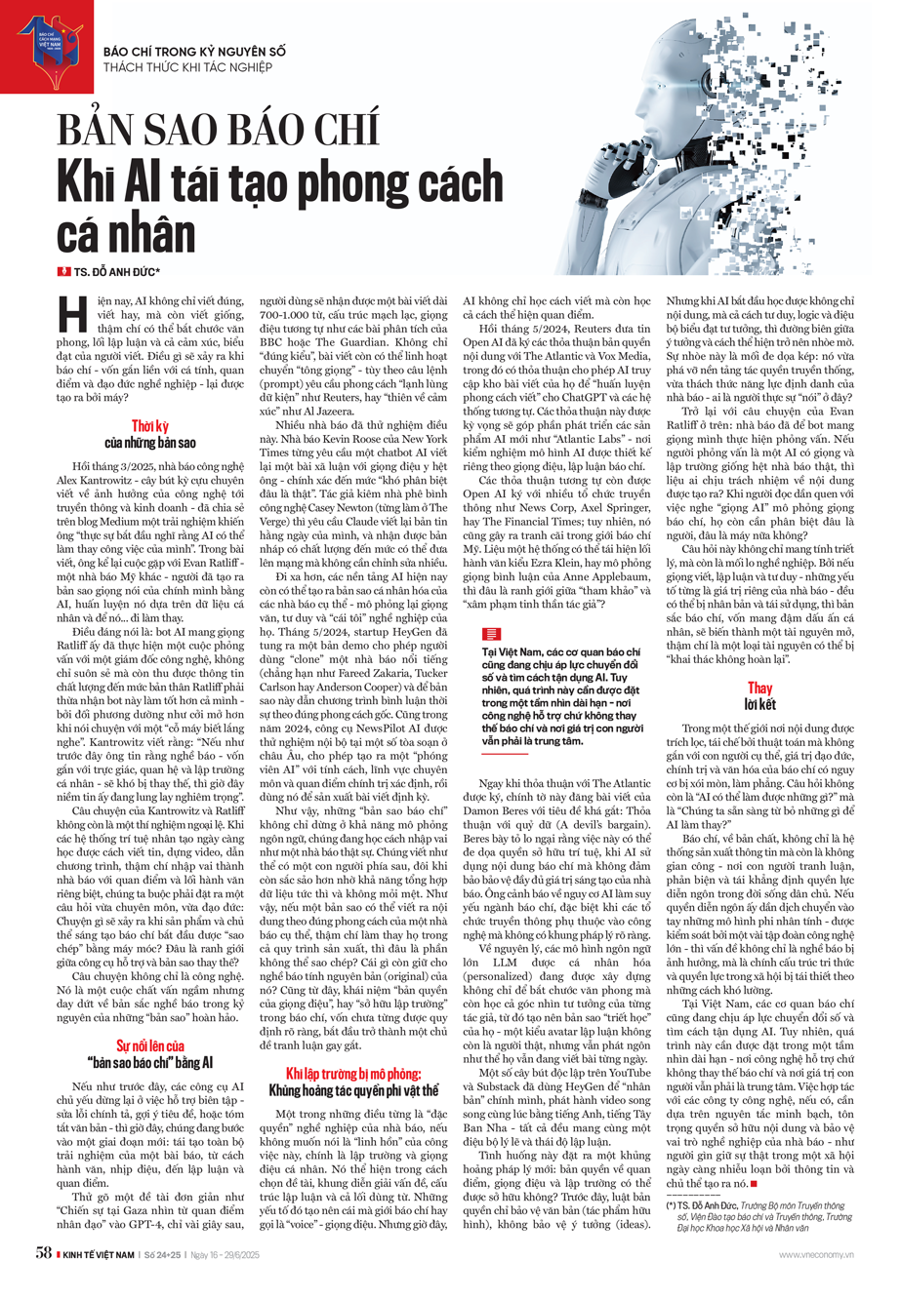 Bản sao báo chí: Khi AI tái tạo phong cách cá nhân - Ảnh 2