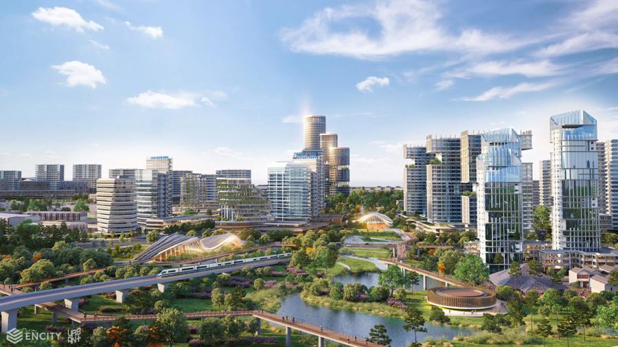 Phối cảnh trung tâm hành chính Biên Hòa Đông Phố. Ảnh: EnCity.