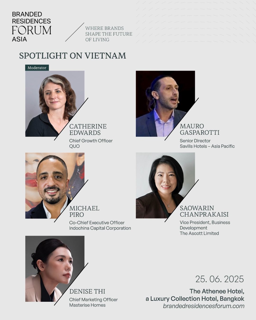 Bà Thi Anh Đào, giám đốc khối Marketing Masterise Group sẽ đại diện Masterise Homes tham gia phiên thảo luận “Spotlight on Vietnam” tại Branded Residences Forum Asia 2025.