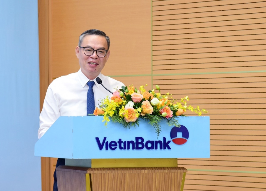 &Ocirc;ng Trần Minh B&igrave;nh - Chủ tịch HĐQT VietinBank ph&aacute;t biểu tại sự kiện.