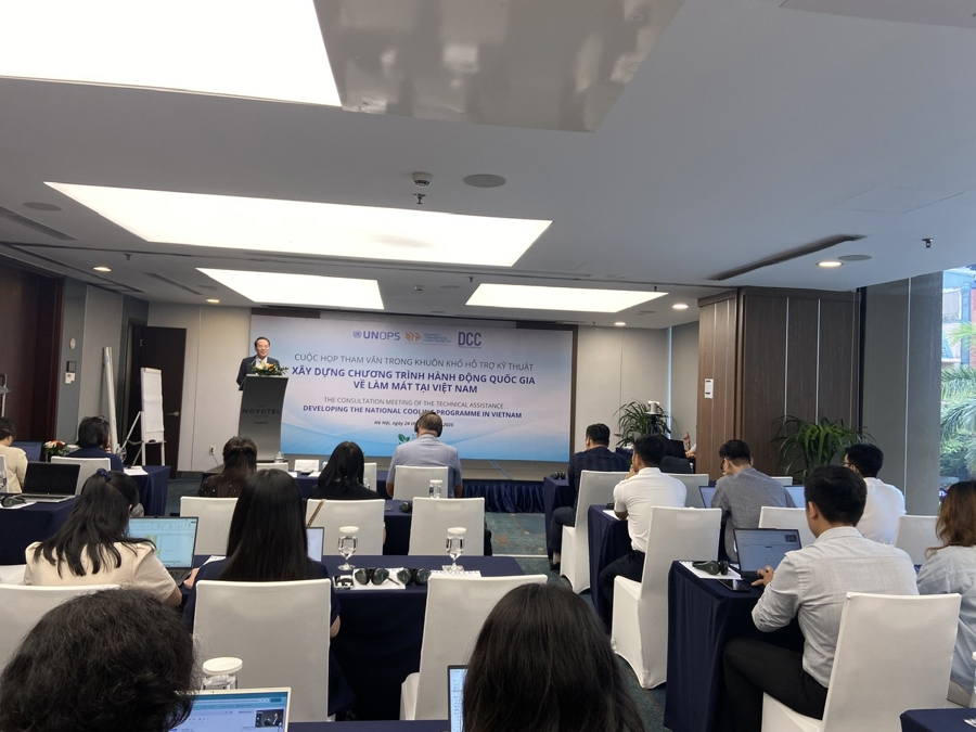 TS Tăng Thế Cường, Cục trưởng Cục biến đổi khí hậu phát biểu.