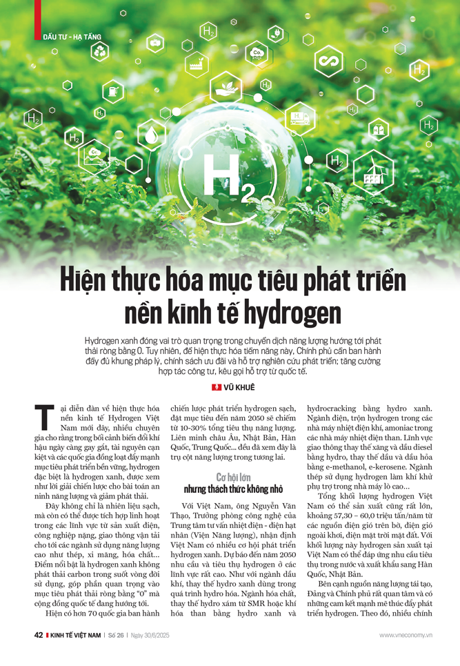 Hiện thực hóa mục tiêu phát triển nền kinh tế hydrogen - Ảnh 1