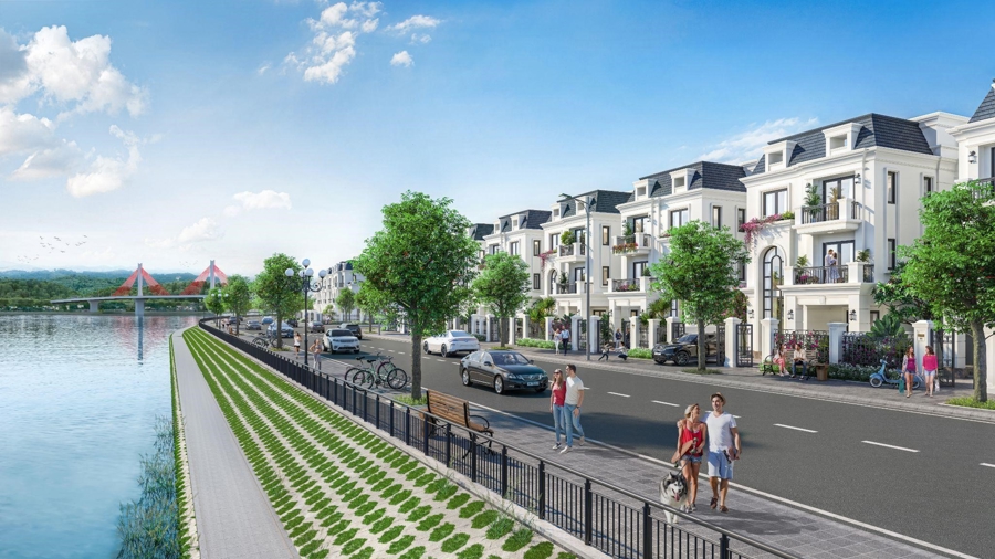 Khu đ&ocirc; thị Y&ecirc;n B&aacute;i Riverside sở hữu mặt gi&aacute;p trực tiếp s&ocirc;ng Hồng.