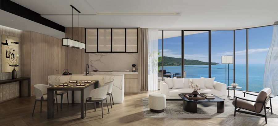 Nobu Danang “đóng khung” thiên nhiên thành bức tranh thủy mặc sống động treo ngay trong tư gia của các nhà sưu tầm.