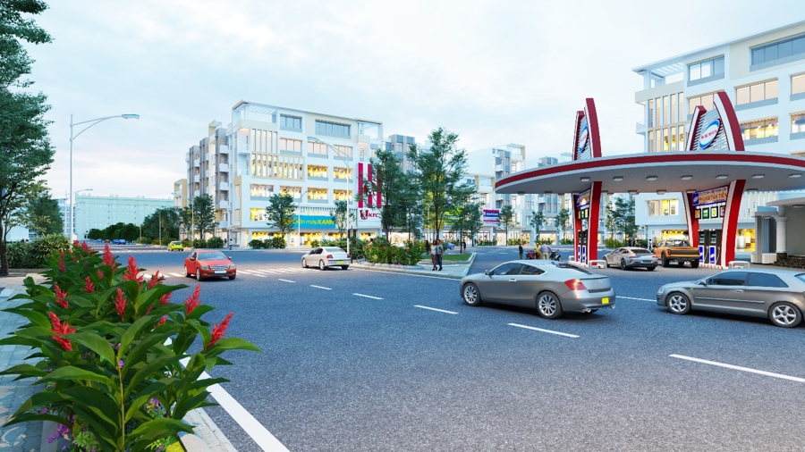 Ecolux City nằm ngay 2 mặt tiền đại lộ Lê Lợi lộ giới 38m và đường N14 lộ giới 30m.