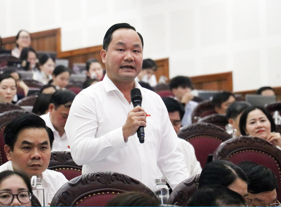 Giám đốc Sở Nông nghiệp và Môi trường Nghệ An Hoàng Quốc Việt trả lời tại phiên thảo luận 