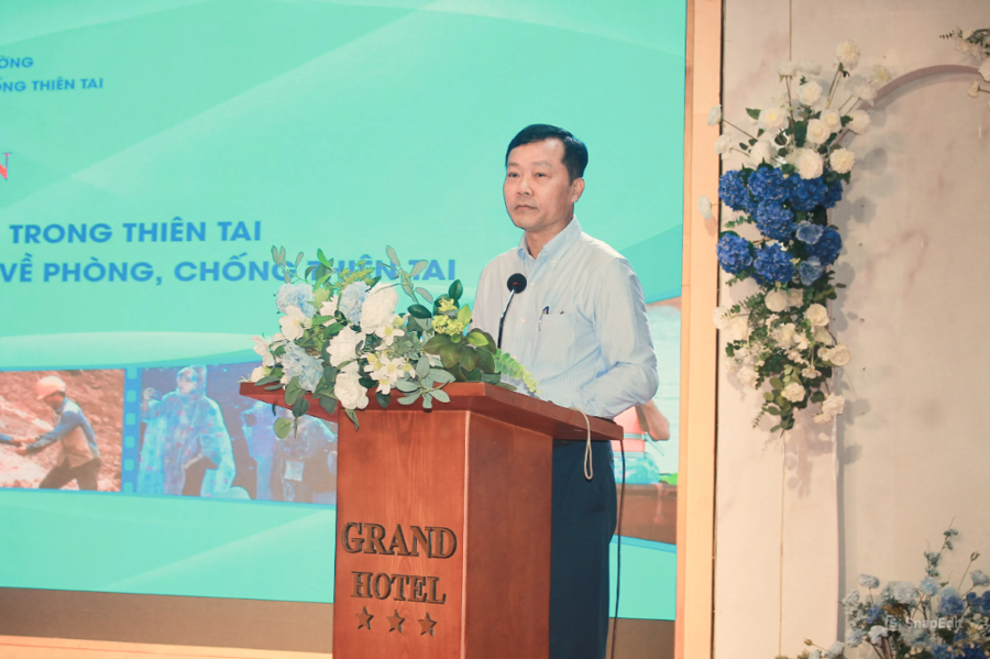 Ông Nguyễn Văn Tiến: "Chúng ta đang triển khai mô hình chính quyền địa phương hai cấp, nên công tác phòng chống thiên tai cần đổi mới cho phù hợp". Ảnh:Chu Khôi.