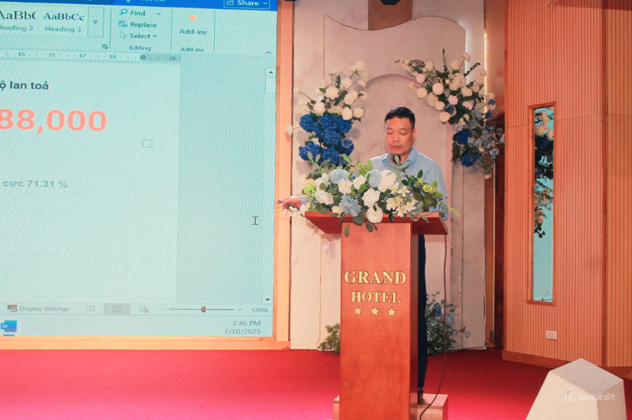 Ông Đặng Khắc Lợi: "Chuyển đổi số đang mở ra cơ hội lớn cho báo chí trong tuyên truyền phòng, chống thiên tai". Ảnh: Chu Khôi.