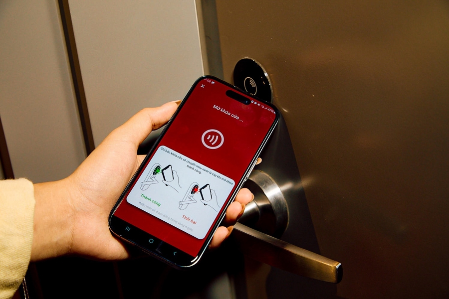 Công nghệ thông minh được Khách sạn Wink phát triển cho phép khách check-in tự động 24/24 qua ứng dụng di động và biến thiết bị cá nhân thành khoá phòng.