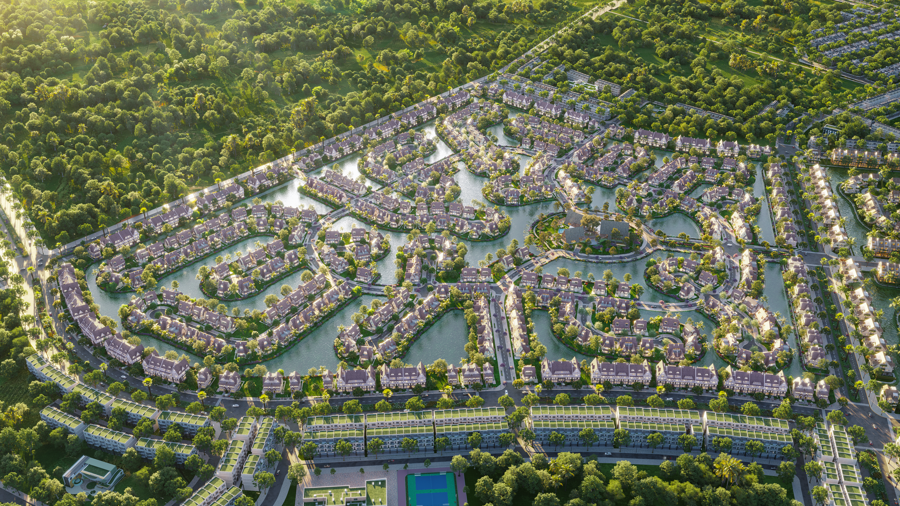 Đảo Châu Âu rộng 33ha, là phân khu đắt giá nhất Eco Central Park.