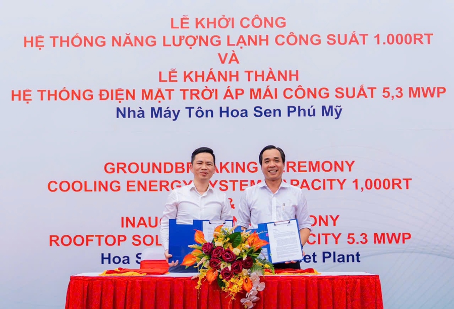 Tập đoàn Hoa Sen hợp tác với SP Group trong dự án năng lượng sạch  - Ảnh 1