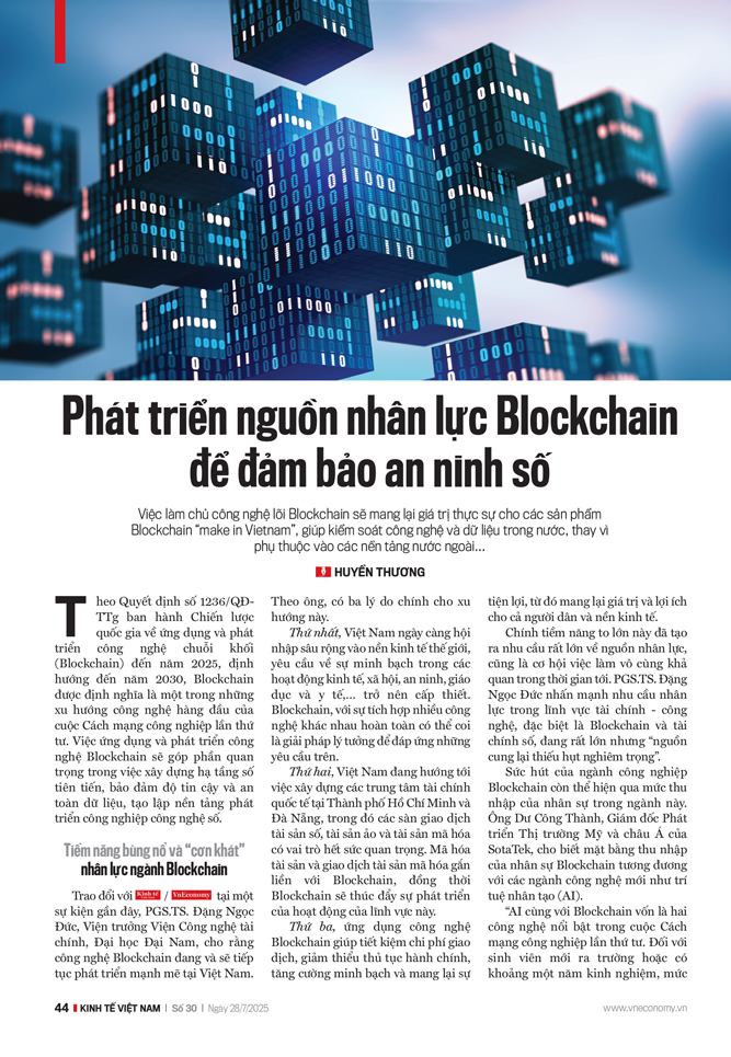Phát triển nguồn nhân lực Blockchain để đảm bảo an ninh số - Ảnh 1