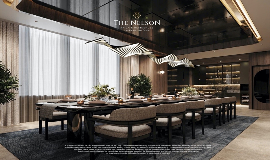 Phòng tiệc sang trọng dành riêng cho cư dân dự án The Nelson.
