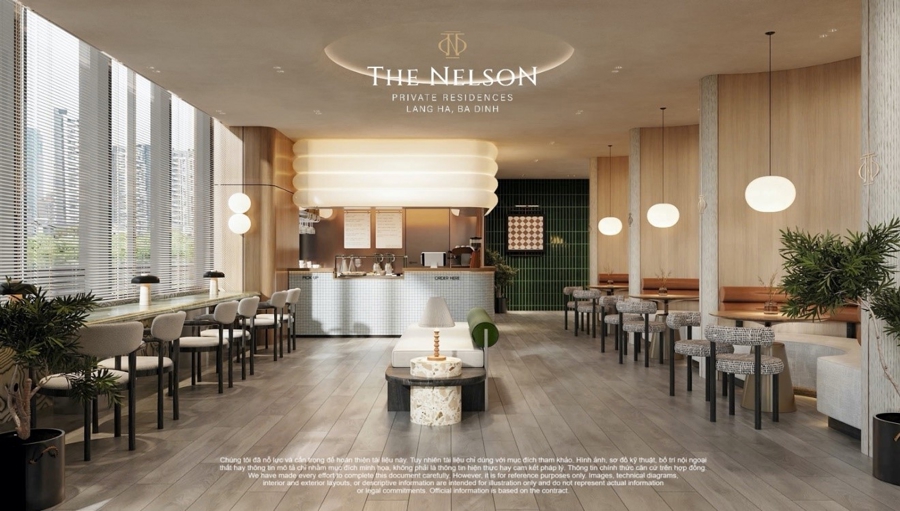 Khu cafe shop dành riêng cho cư dân The Nelson.