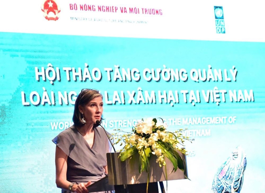 Bà Ramla Khalidi: "Giải quyết vấn đề loài ngoại lai xâm hại không chỉ là bảo vệ hệ sinh thái, mà còn là bảo vệ con người, sức khỏe, sinh kế...".