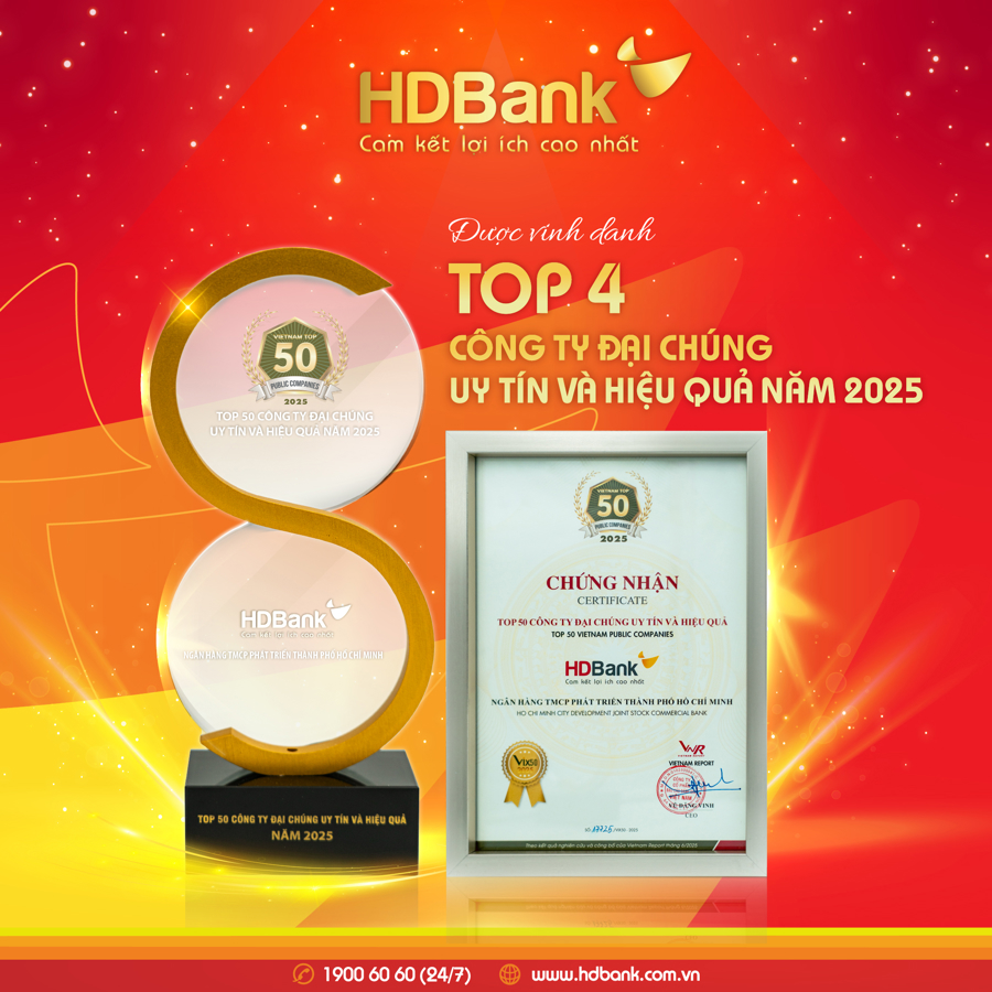HDBank giữ vị trí thứ 3 Top ngân hàng niêm yết uy tín và hiệu quả nhất Việt Nam - Ảnh 2